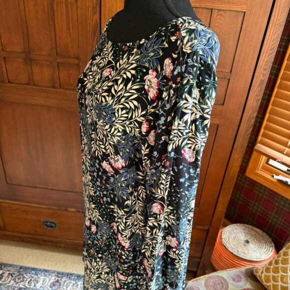 JJill Long Sleeve Floral Tunic Blouse Size Large - Picture 3 of 9